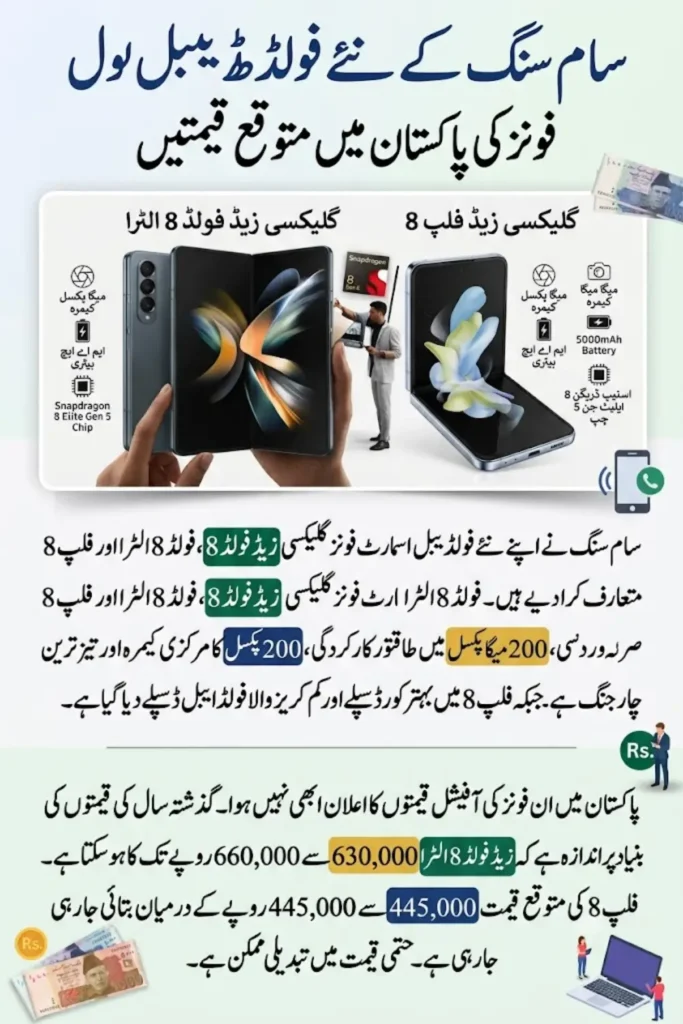 Samsung Galaxy Z Fold 8 Ultra & Flip 8 – Pakistan Price Guess