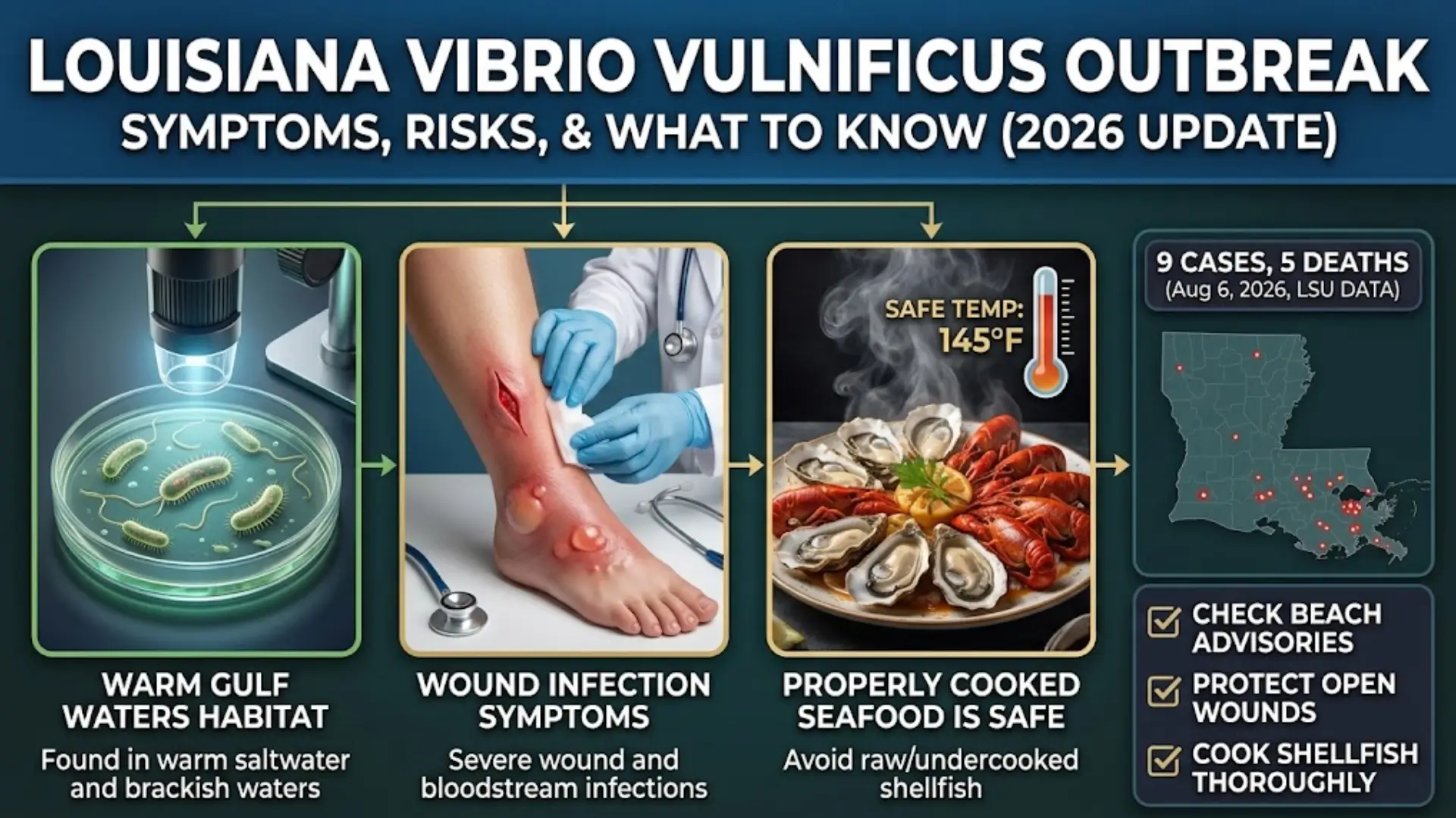 Louisiana Vibrio vulnificus Outbreak: Symptoms, Risks, and What to Know
